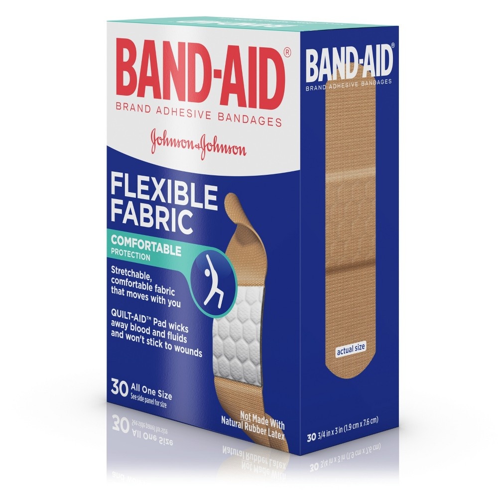 slide 6 of 8, BAND-AID Bandaid Flexible Fabric Adhesive Bandages, 30 ct