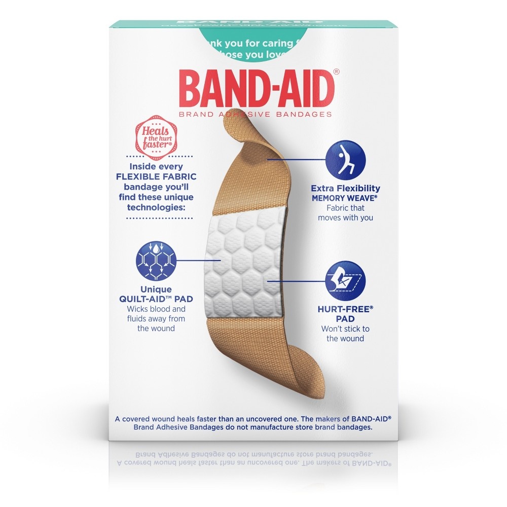 slide 8 of 8, BAND-AID Bandaid Flexible Fabric Adhesive Bandages, 30 ct