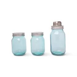 Brooklyn Steel Co. Mason Jar Shaker Set - Blue
