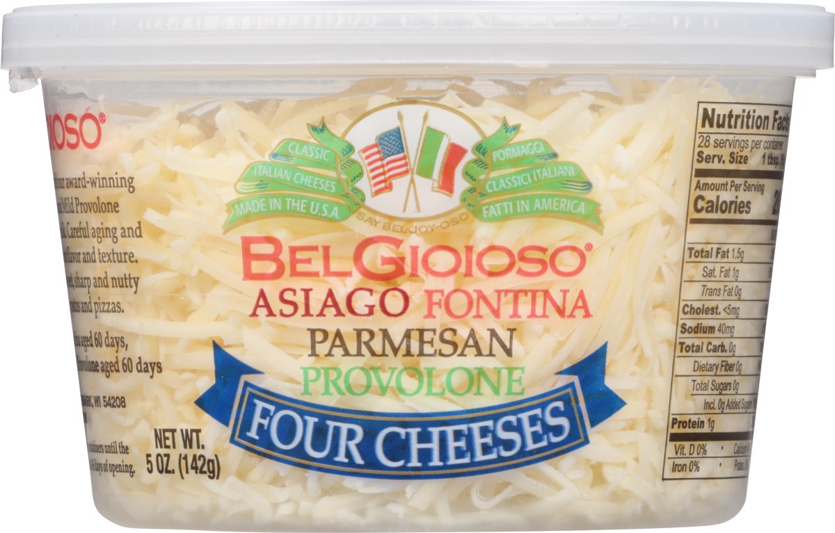 slide 1 of 14, BelGioioso Shredded Four Cheese Blend, 5 oz