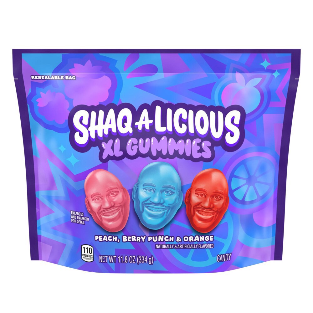 slide 4 of 6, SHAQ-A-LICIOUS XL GUMMIES Original Flavor Chewy, Candy Bag, 11.8 oz, 11.8 oz