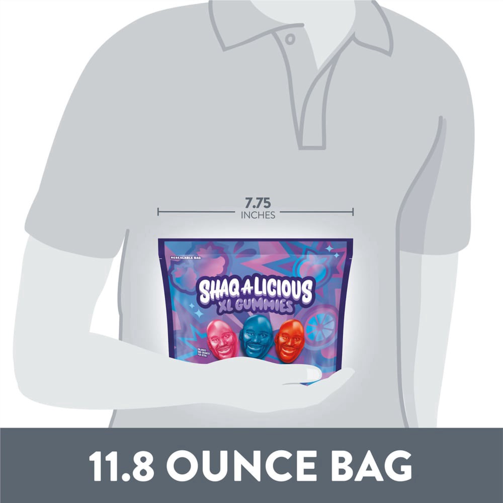 slide 3 of 6, SHAQ-A-LICIOUS XL GUMMIES Original Flavor Chewy, Candy Bag, 11.8 oz, 11.8 oz
