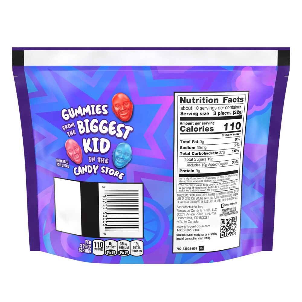 slide 6 of 6, SHAQ-A-LICIOUS XL GUMMIES Original Flavor Chewy, Candy Bag, 11.8 oz, 11.8 oz