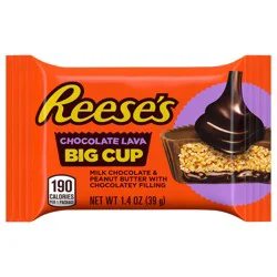Reese's Big Cup Chocolate Lava Milk Chocolate Peanut Butter Cups, Candy Pack, 1.4 oz
