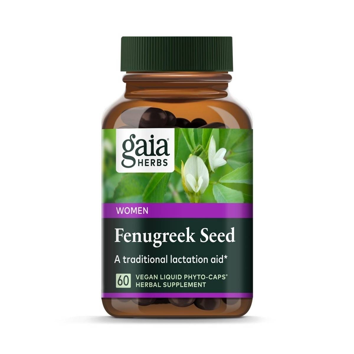 slide 1 of 1, Gaia Herbs Gaia Fenugreek Seed, Vegetarian Liquid Phyto-Caps, 60 ct