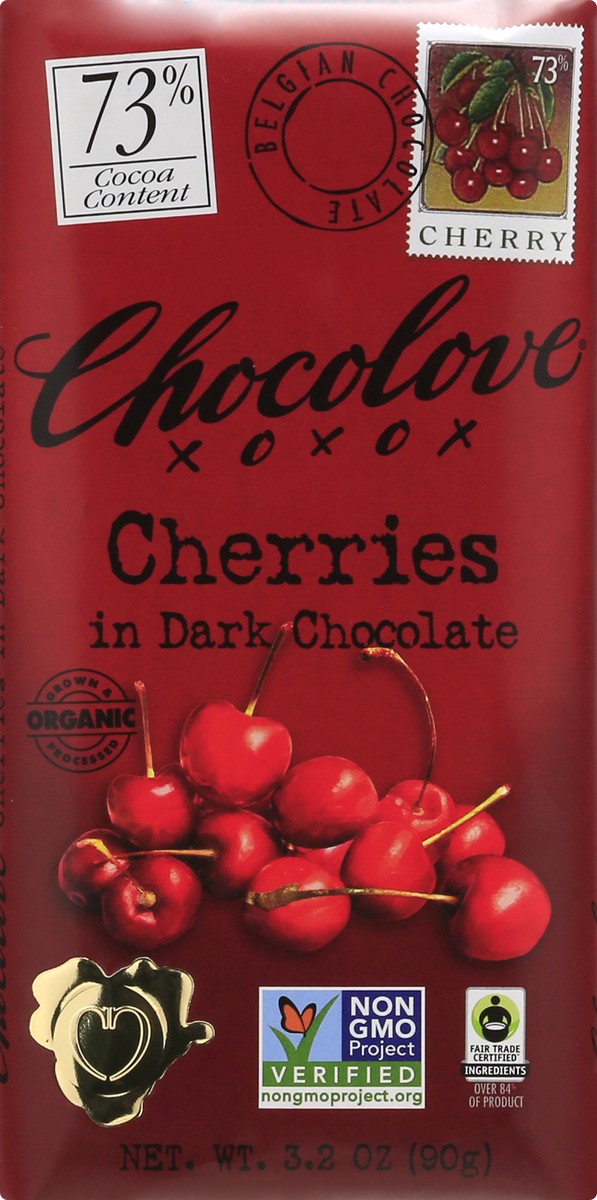 slide 2 of 13, Chocolove 73% Cocoa Cherries Dark Chocolate 3.2 oz, 3.2 oz