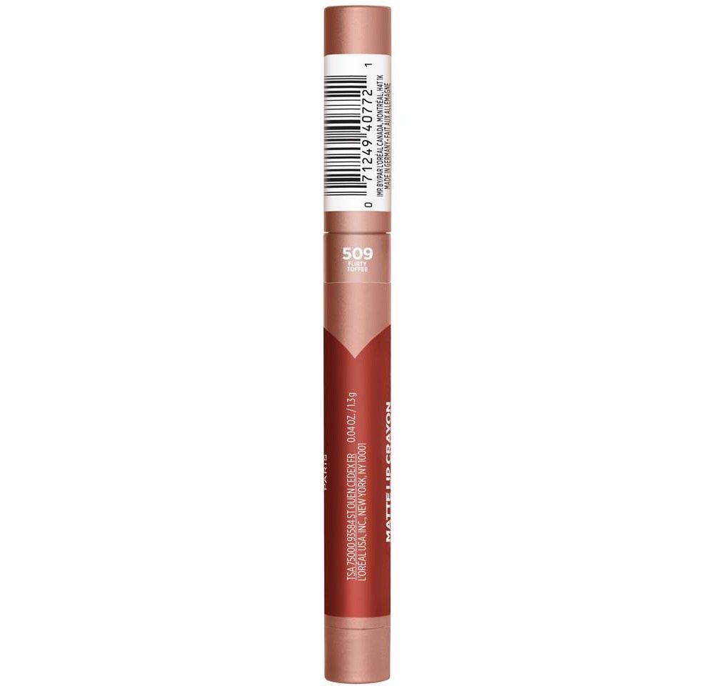 slide 2 of 4, L'Oréal Infallible Matte Smudge Resistant Lip Crayon - Flirty Toffee, 0.04 oz