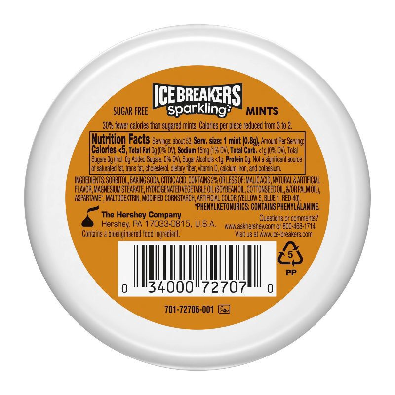 slide 5 of 6, ICE BREAKERS Sparkling Pineapple Mango Seltzer Sugar Free Mints Tins, 1.5 oz, 1.5 oz