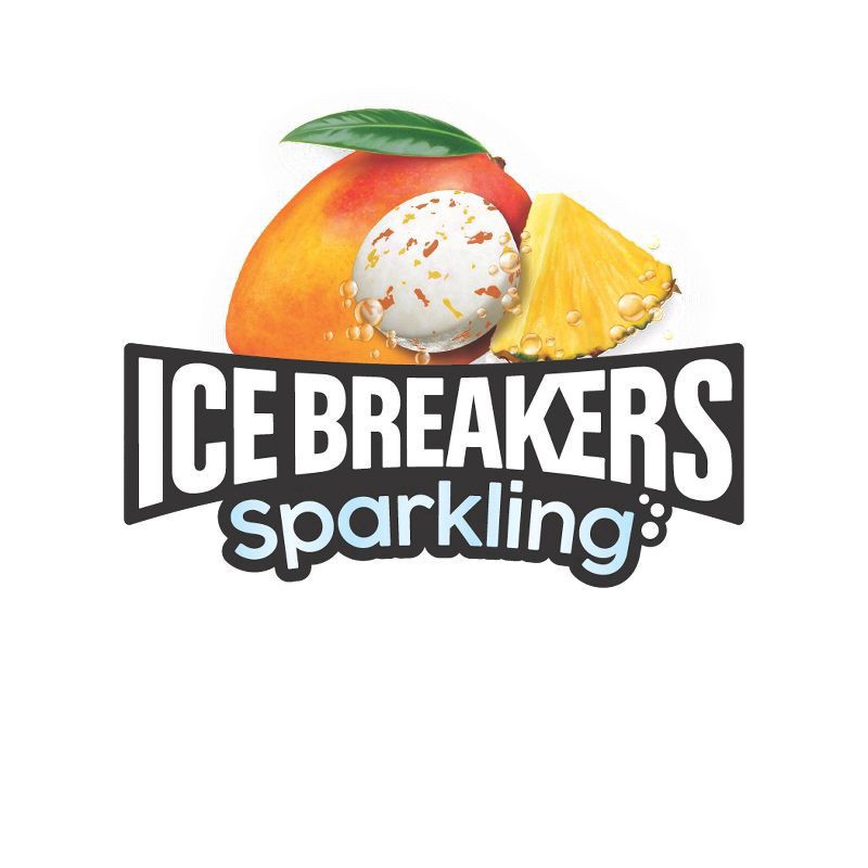 slide 6 of 6, ICE BREAKERS Sparkling Pineapple Mango Seltzer Sugar Free Mints Tins, 1.5 oz, 1.5 oz