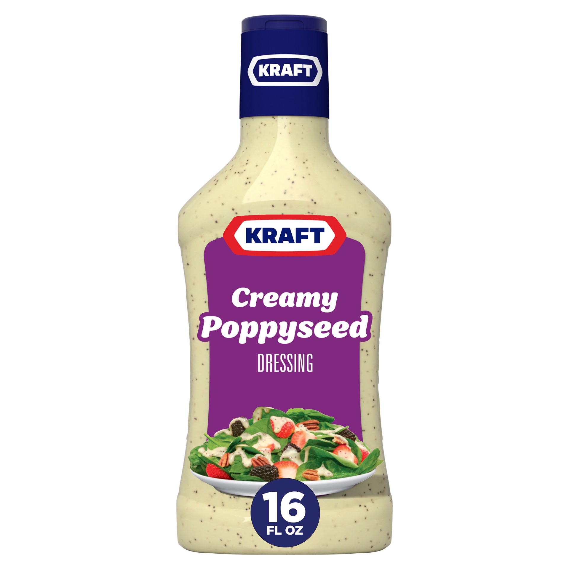 slide 1 of 9, Kraft Creamy Poppyseed Salad Dressing, 16 fl oz Bottle, 16 fl oz