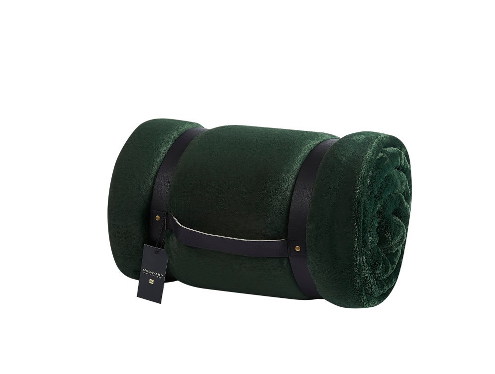 slide 1 of 2, Modavari® Rolled Blanket - Green, 1 ct