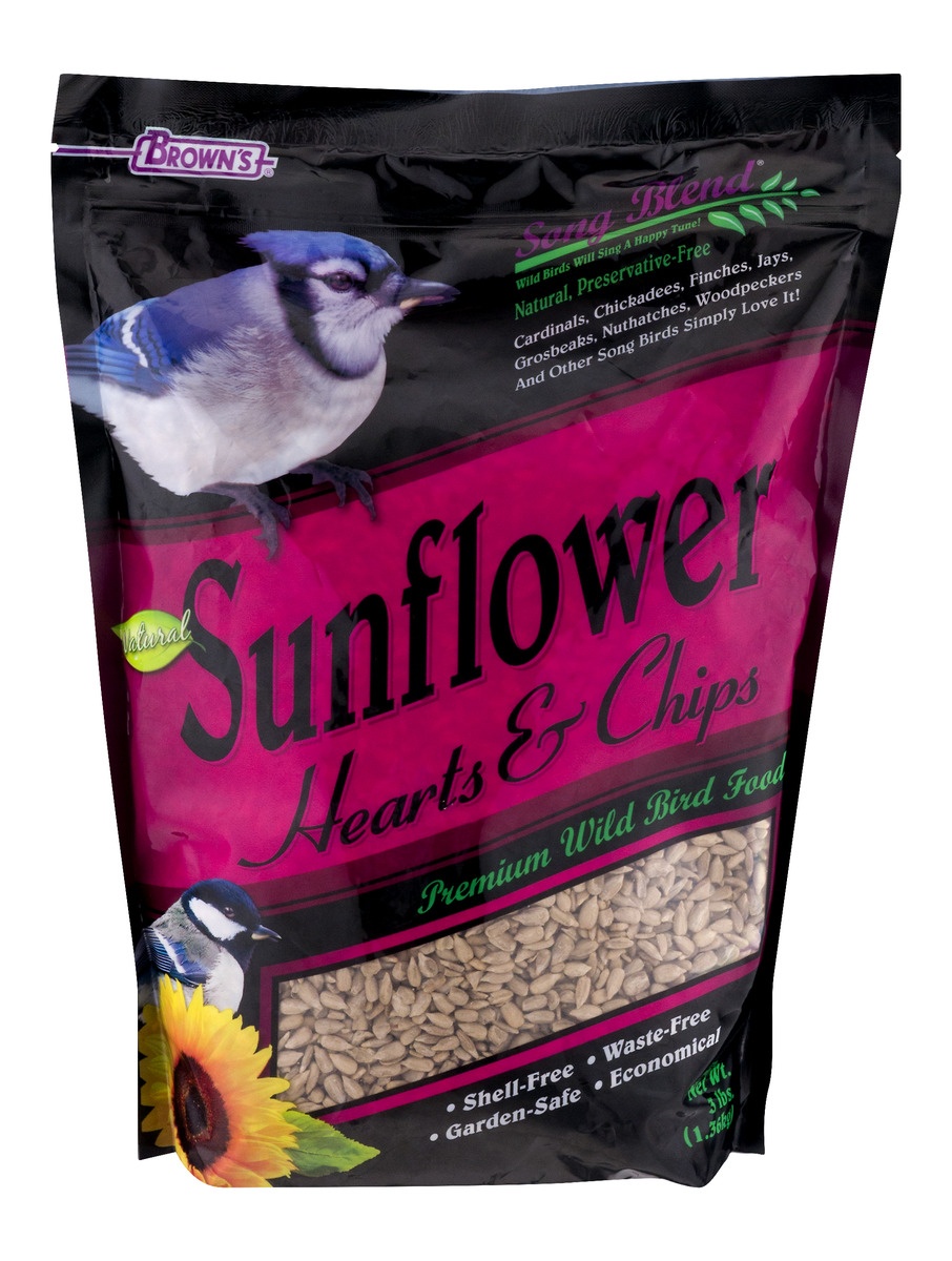 slide 1 of 1, Brown's Song Blend Sunflower Hearts & Chips Bird Seed, 3 lb