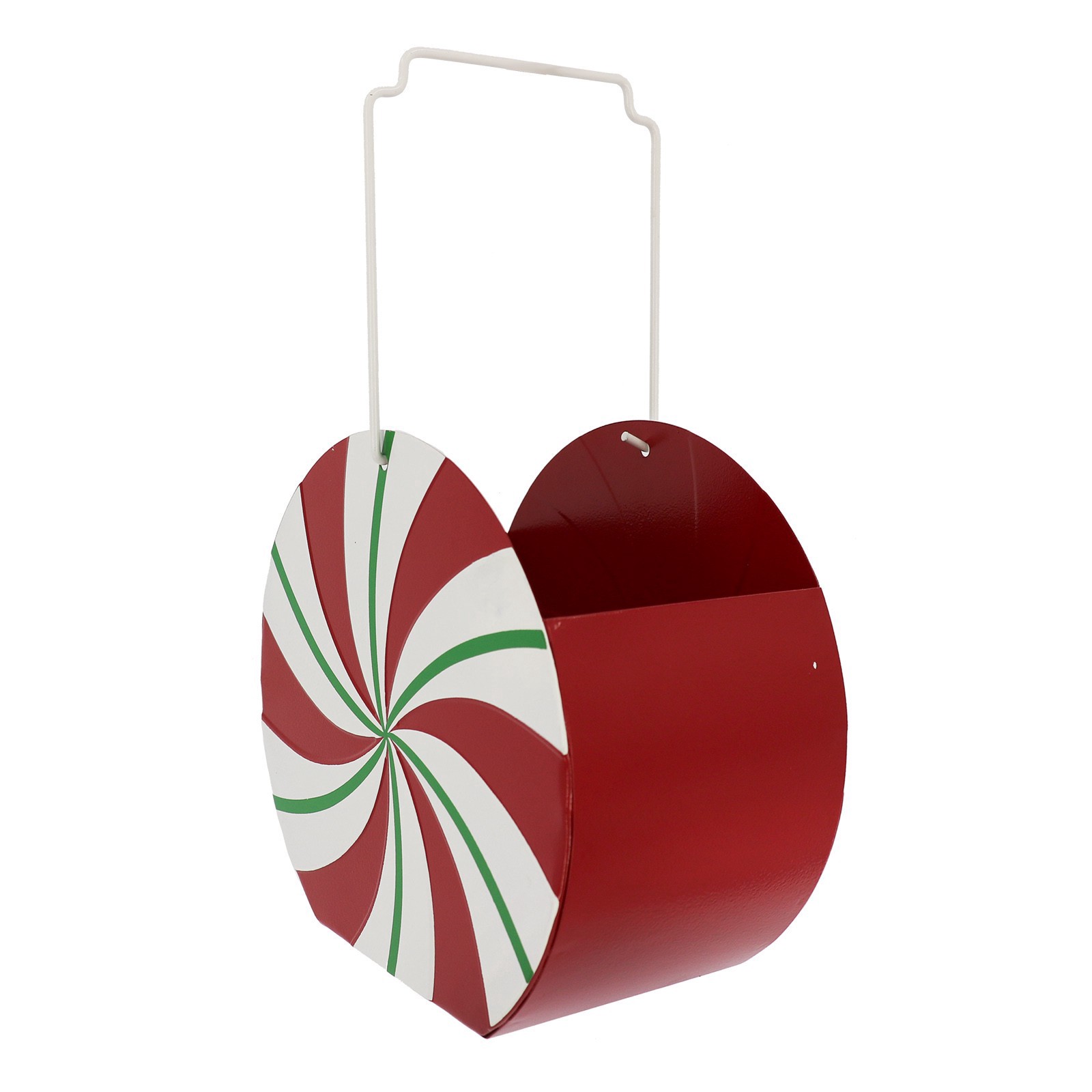 slide 3 of 4, 6.25" Peppermint Metal Container Tabletop Decor By Ashland, 6.25 in x 3.5 in x 5.5 in