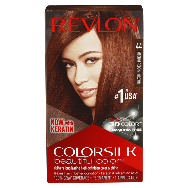 slide 1 of 1, Revlon ColorSilk Beautiful Color, Medium Reddish Brown, 1 ct