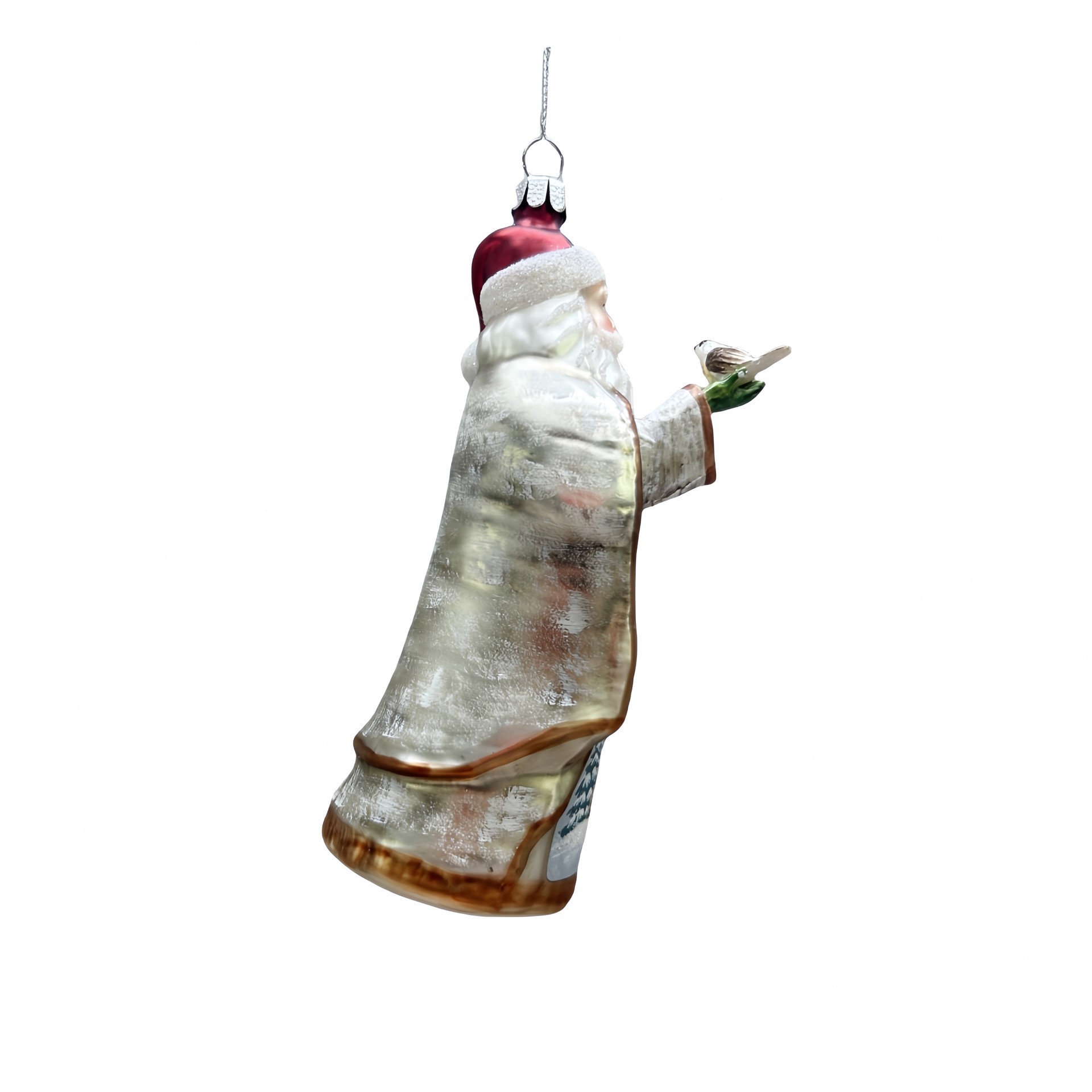 slide 2 of 3, 5.75" Santa With Racoon Glass Ornament By Ashland, 3.25 in x 2 in x 5.75 in