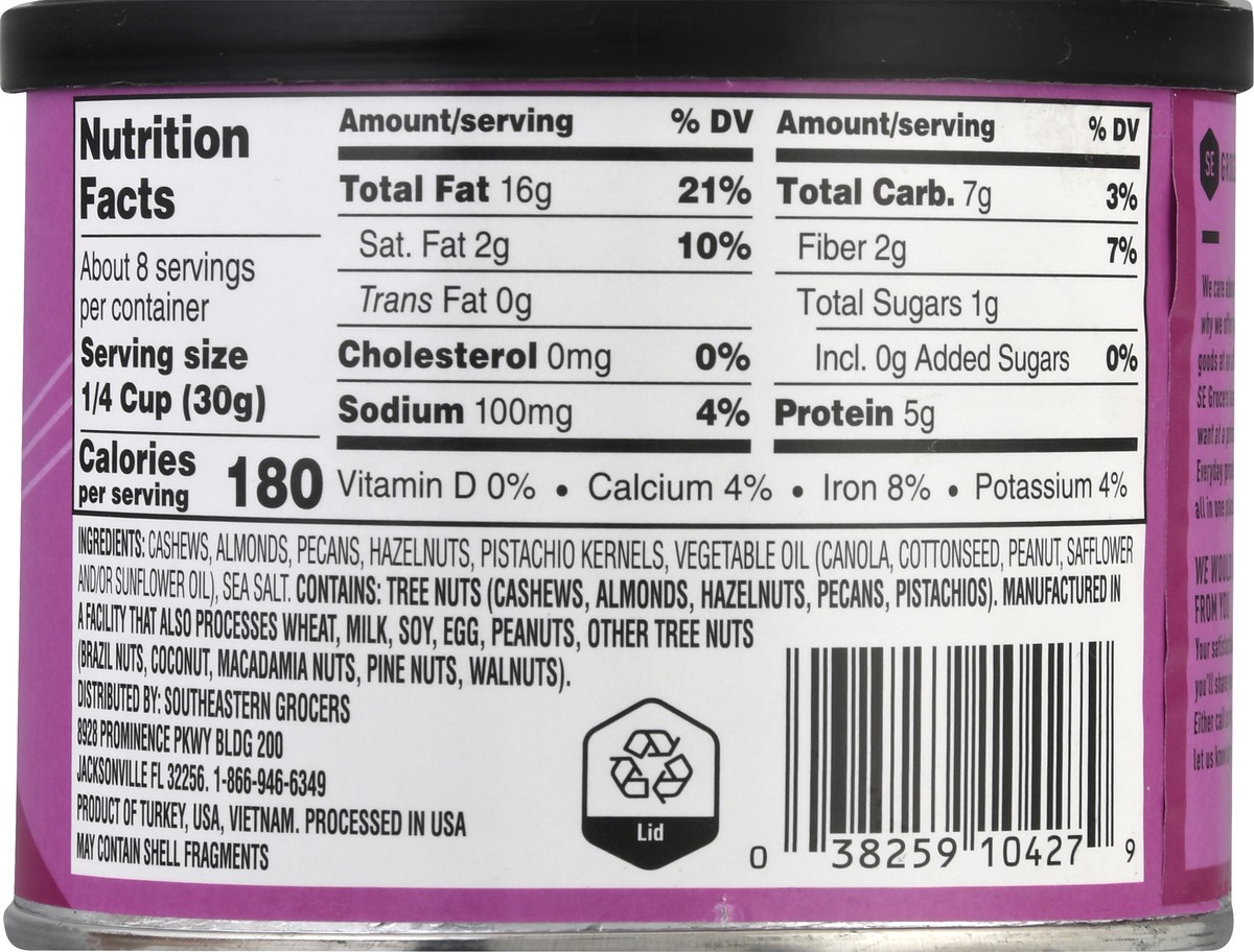 slide 6 of 10, SE Grocers Salted Deluxe Mixed Nuts Roasted, 8.7 oz