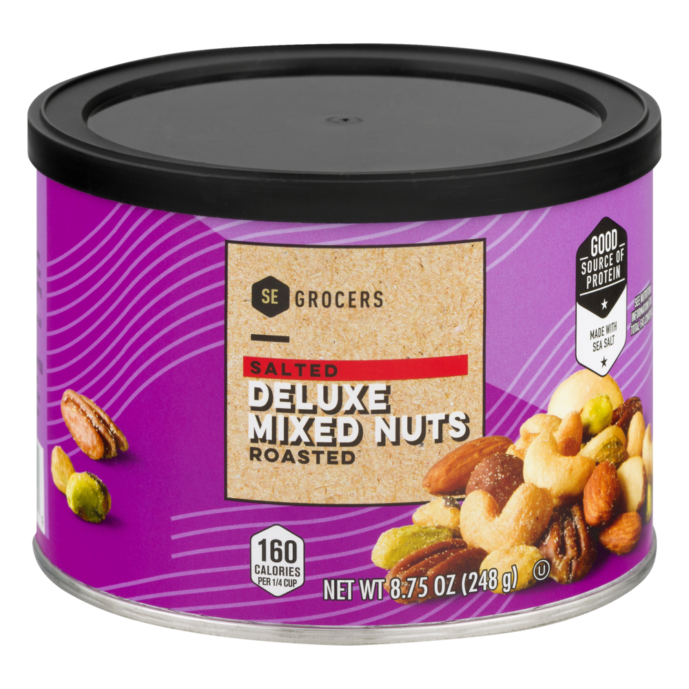 slide 1 of 1, SE Grocers Salted Deluxe Mixed Nuts Roasted, 8.7 oz