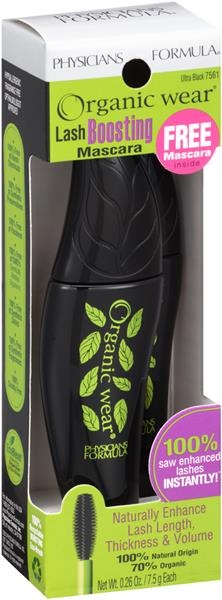 slide 1 of 1, Physicians Formula Organic Wear 100% Natural Lash Boosting Mascara, Ultra Black, 1 ct