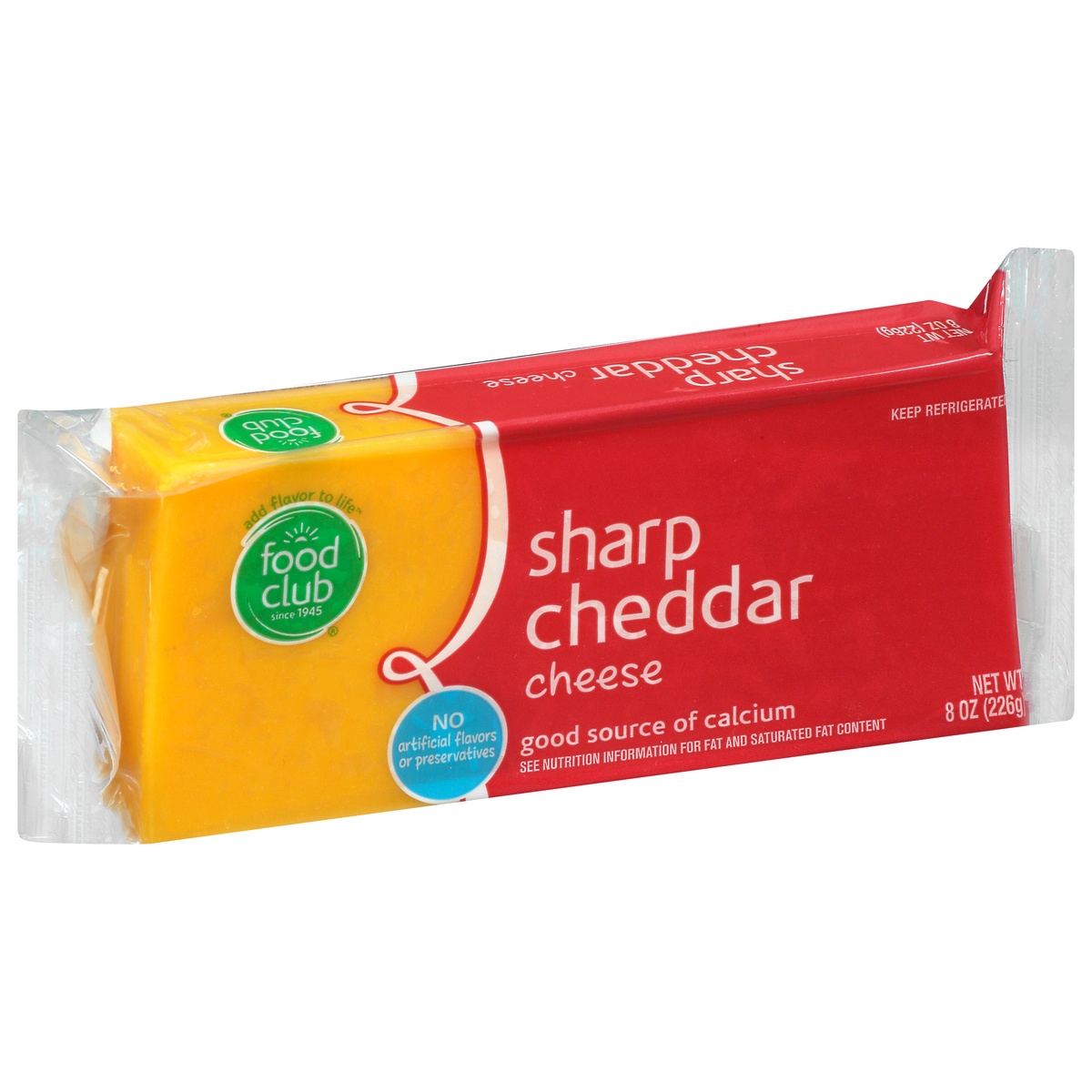 slide 2 of 10, Food Club Sharp Cheddar Cheese, 8 oz