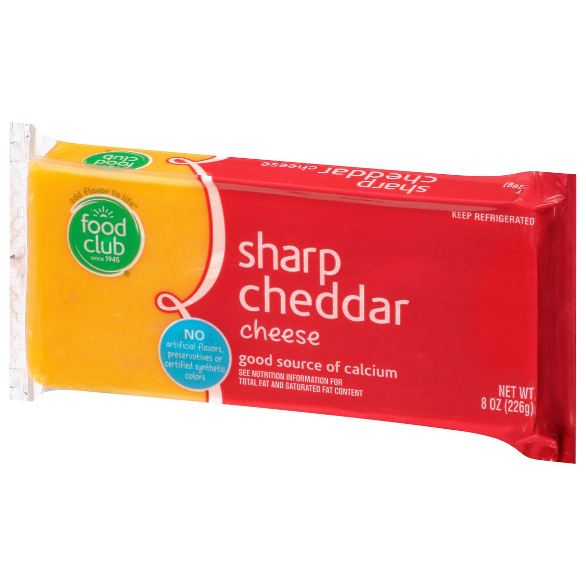 slide 3 of 11, Food Club Sharp Cheddar Cheese, 8 oz