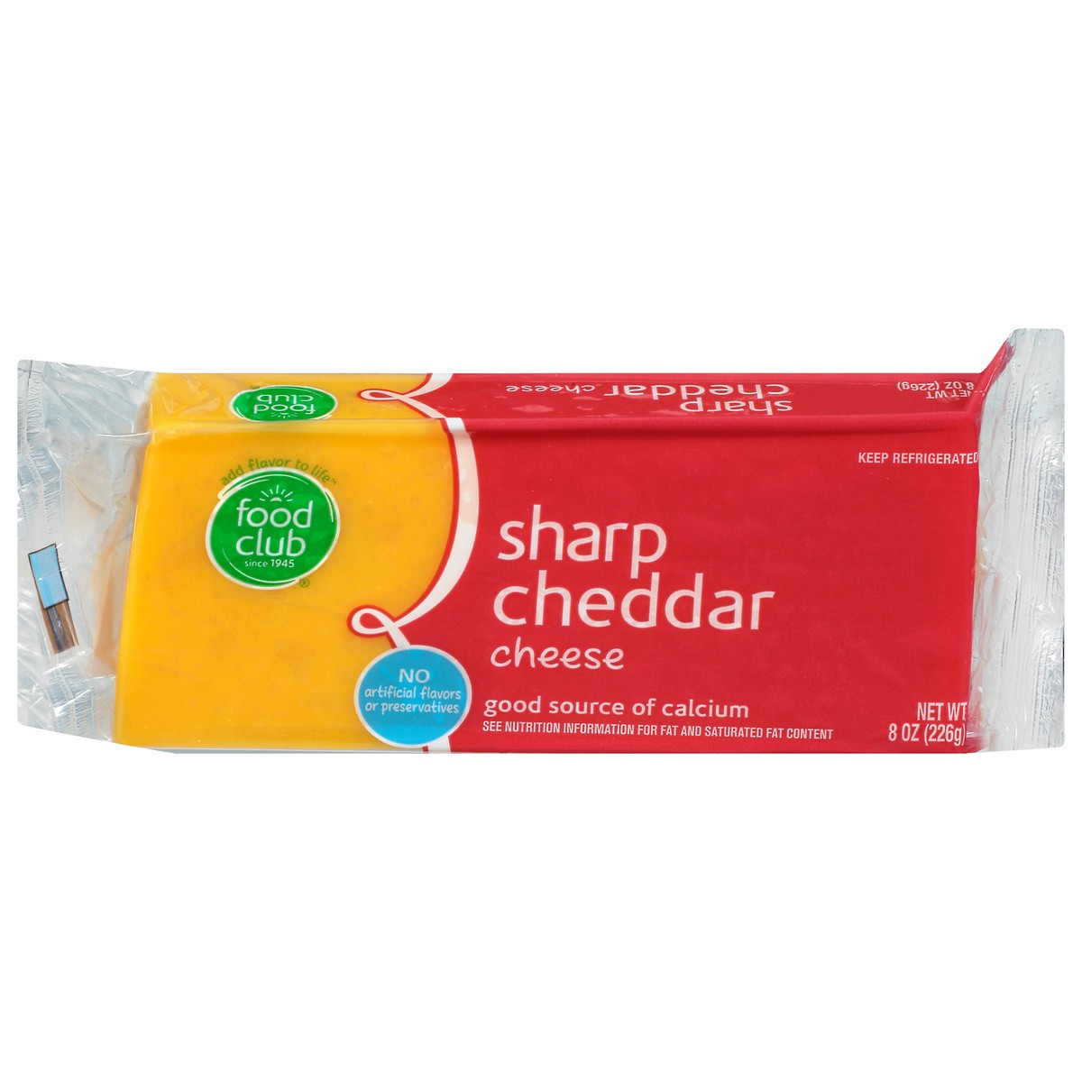 slide 1 of 10, Food Club Sharp Cheddar Cheese, 8 oz