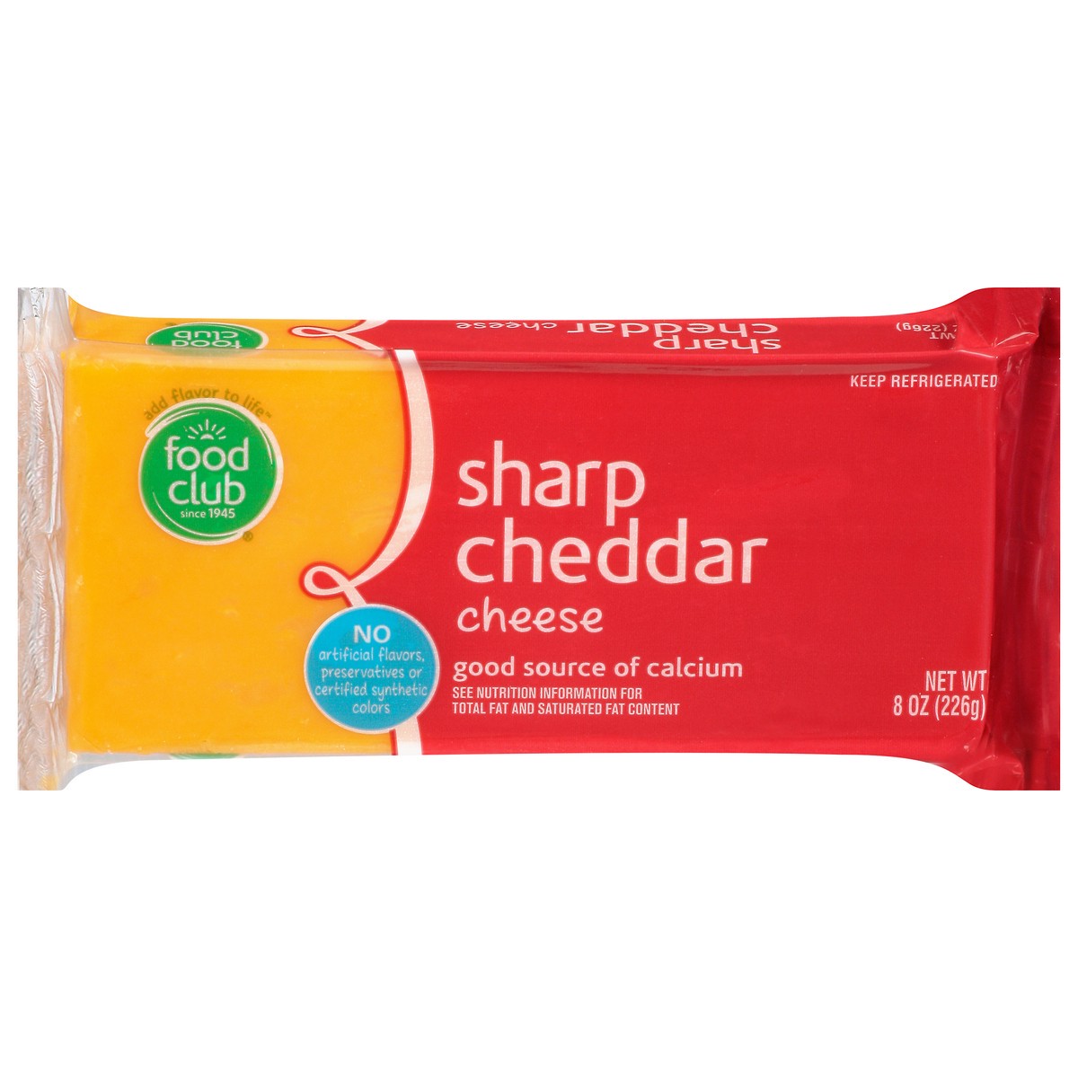 slide 11 of 11, Food Club Sharp Cheddar Cheese, 8 oz