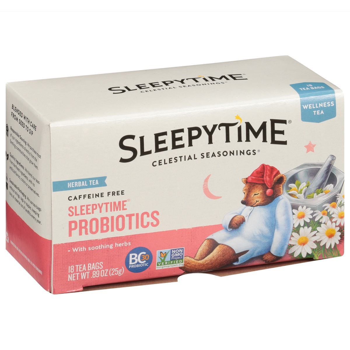 slide 4 of 9, Celestial Seasonings Sleepytime Caffeine Free Probiotics Wellness Tea 18 Tea Bags, 18 ct