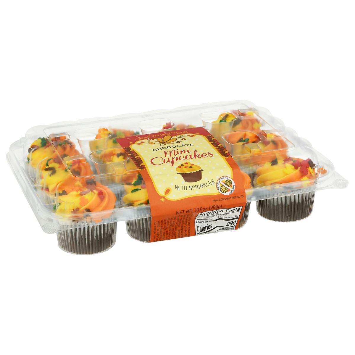 slide 9 of 13, LaBree's Bakery Harvest 12Ct Mini Chocolate Cupcakes, 10.5 oz