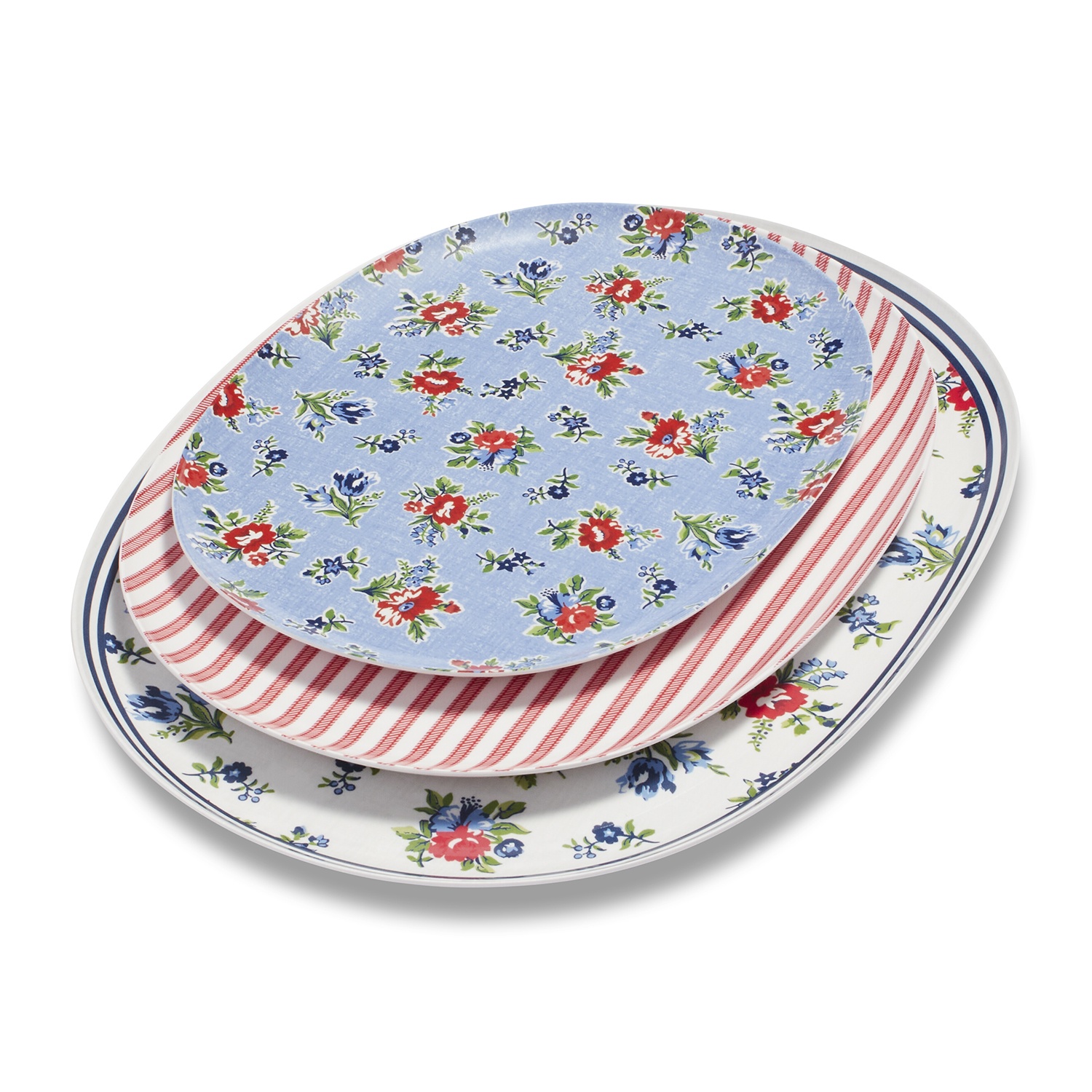 slide 1 of 1, Sur La Table Summerhouse Platters, 3 ct