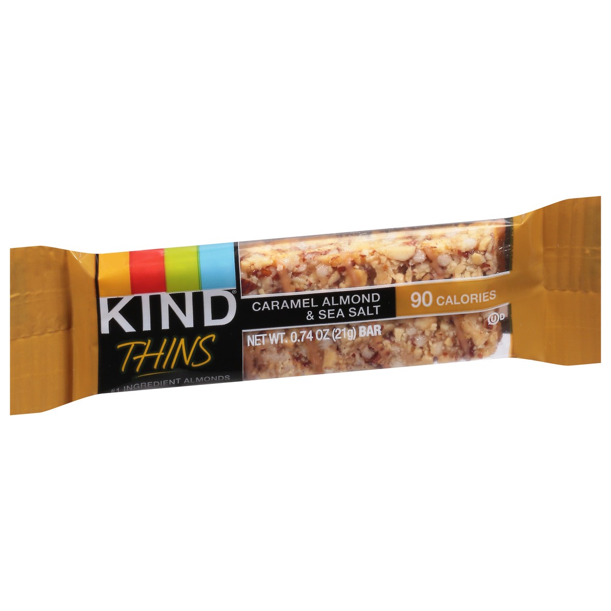 slide 3 of 14, KIND Thins Caramel Sea Salt Bar, 0.74 oz