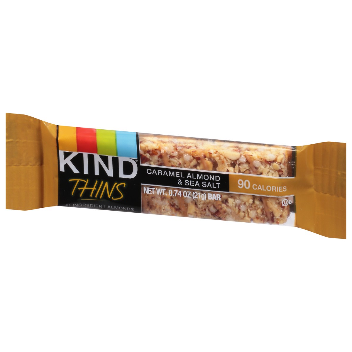 slide 14 of 14, KIND Thins Caramel Sea Salt Bar, 0.74 oz