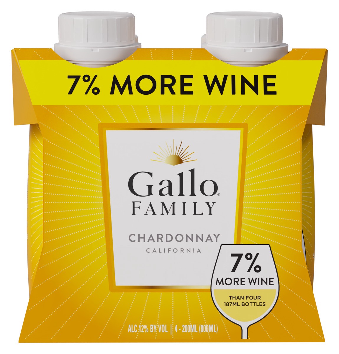 slide 1 of 12, Gallo Family Vineyards Chardonnay Tetra 4pk, 4 ct; 187 ml