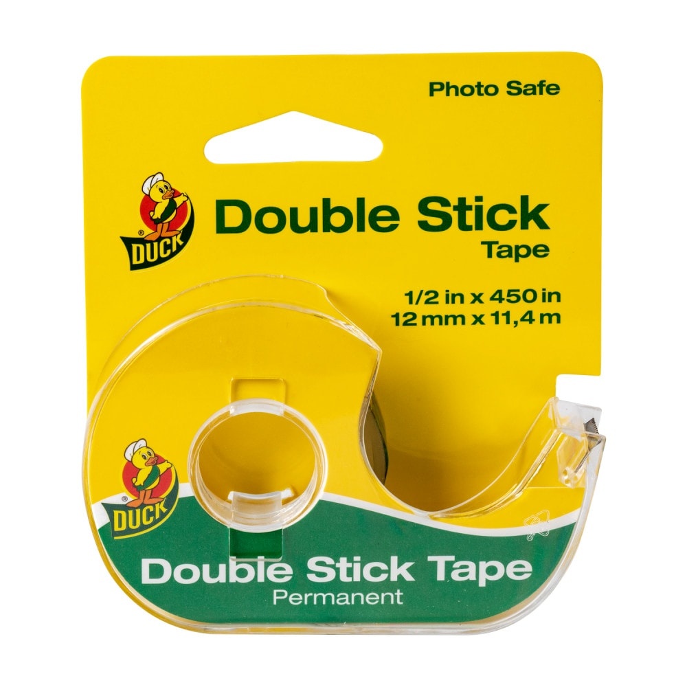 slide 1 of 1, Duck Double-Sided Clear Permanent Tape, 0.5 in x 450 in