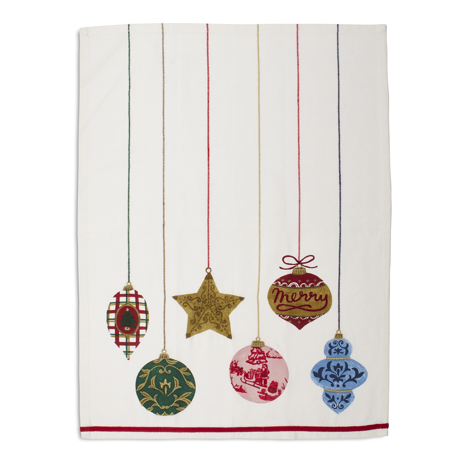 slide 1 of 1, Sur La Table Christmas Ornaments Kitchen Towel, 28 in x 20 in