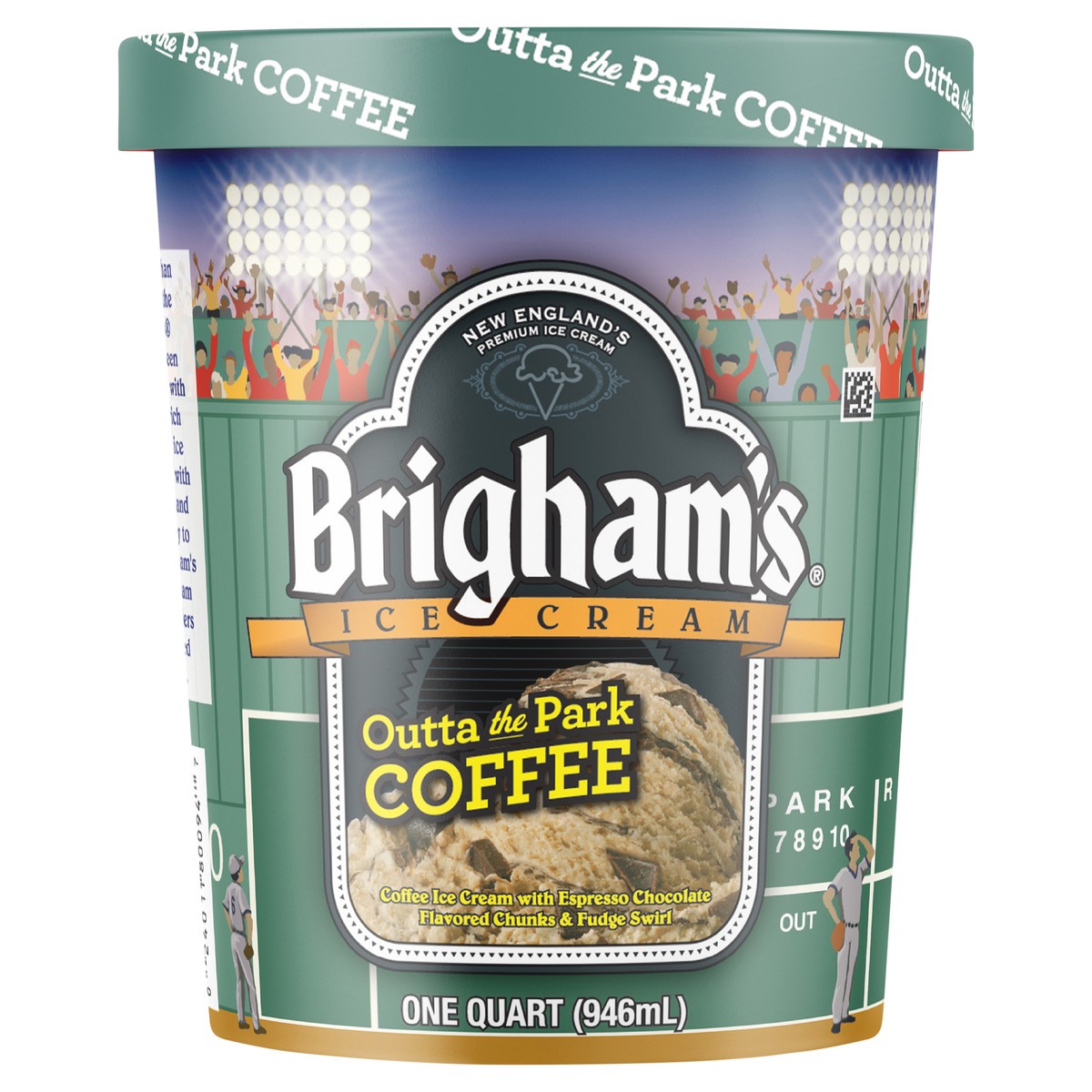 slide 1 of 8, Brigham's Outta the Park Coffee Ice Cream, 1 Quart, 1 qt