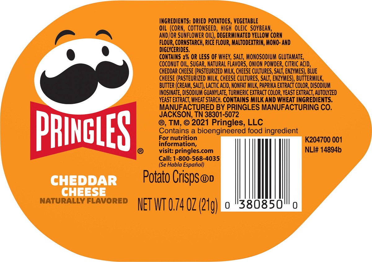 slide 2 of 12, Pringles Cheddar Cheese Potato Crisps 0.74 oz, 0.74 oz