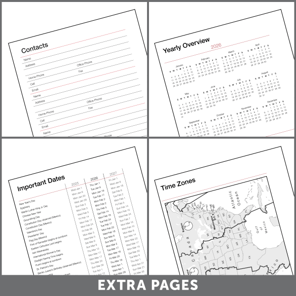slide 2 of 6, Office Depot Brand Weekly Monthly Appointment Book, 5"" x 8"", Silver, January 2026 to December 2026, OD71033026, 1 ct