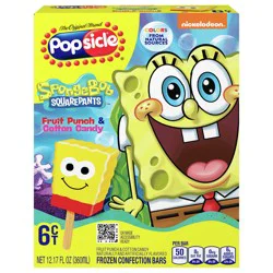 Popsicle Frozen Confection Bars Spongebob Squarepants 6 Ct