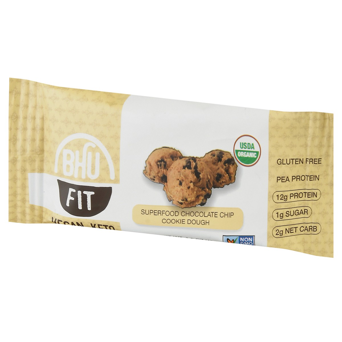 slide 13 of 14, BHU Fit Vegan Superfood Chocolate Chip Cookie Dough Pea Protein Bar 1.6 oz, 1.6 oz