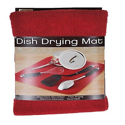 slide 1 of 1, Kitchen Basics Dish Drying Mat - Red, 1 ct