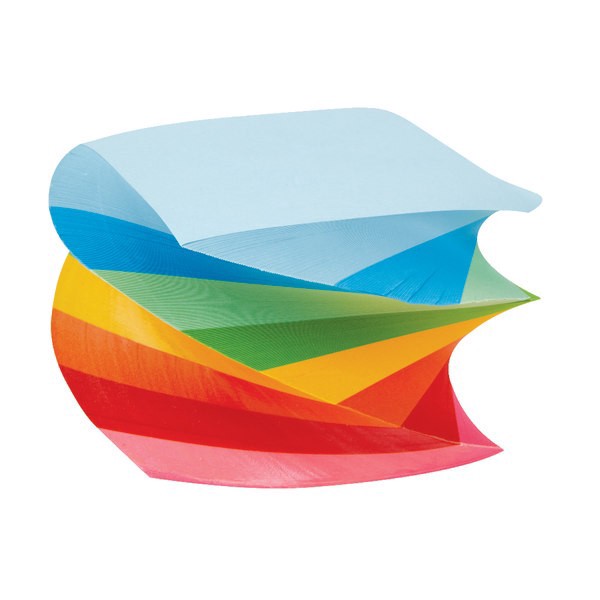 slide 2 of 3, Office Depot Brand Neon Twirl Memo Cube, 3"" X 3"", 1,200 Pages (600 Sheets), Assorted Colors, 600 ct