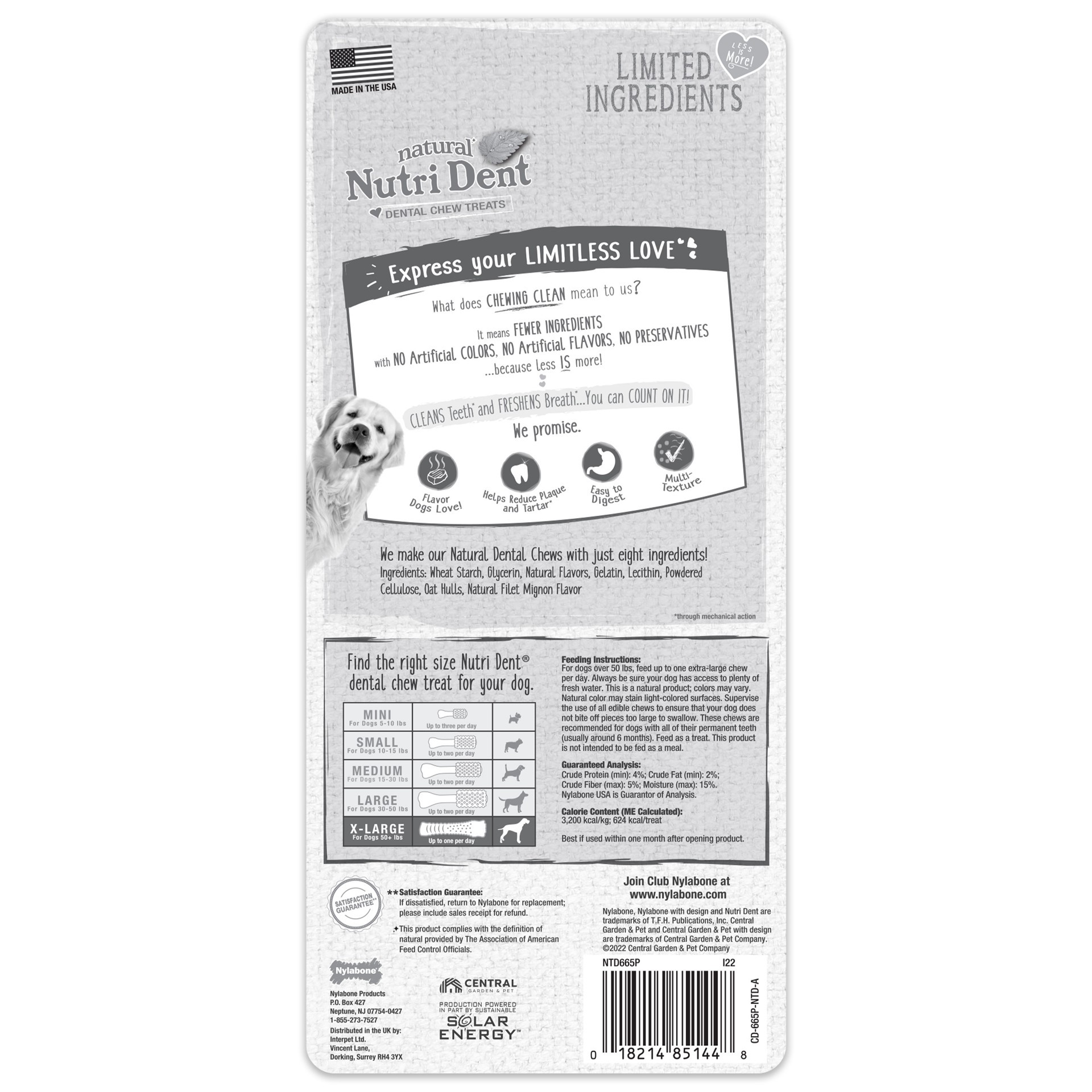 slide 7 of 9, Nylabone Nutri Dent Filet Mignon Dog Dental Chews X-Large/Souper - 50+ lbs.(1 Count), 1 ct