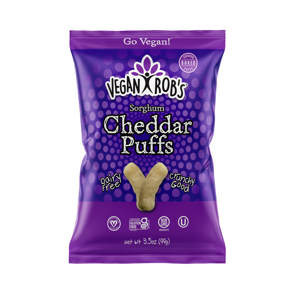 slide 2 of 2, Vegan Rob's Puffs D/Free Cheddar, 3.5 oz