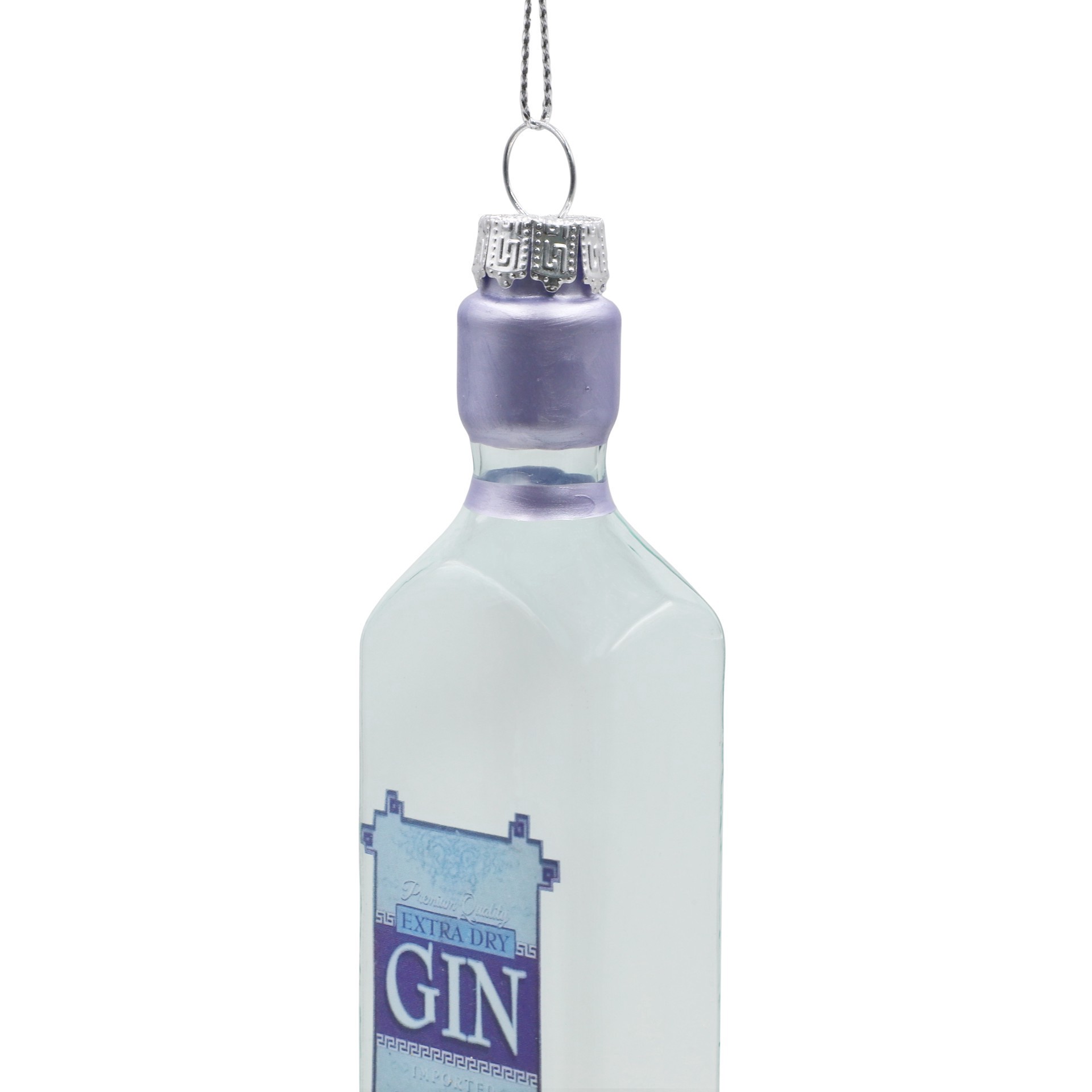 slide 2 of 3, 6" Gin Bottle Glass Ornament By Ashland, 1.5 in x 1.1 in x 6 in