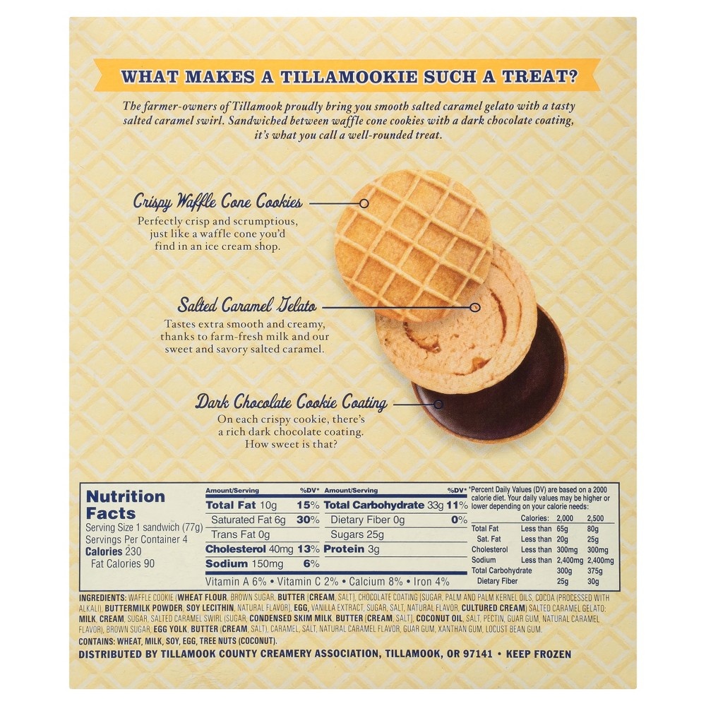 slide 2 of 6, Tillamook Salted Caramel Waffle Cone Gelato Sandwiches, 4 ct; 3.5 fl oz