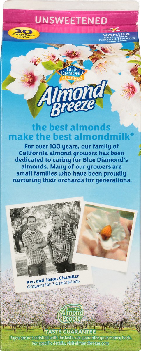 slide 5 of 9, Blue Diamond Almond Breeze Unsweetened Vanilla Almond Milk, 64 fl oz