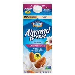 Blue Diamond Almond Breeze Unsweetened Vanilla Almondmilk, 64 oz