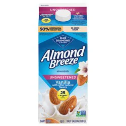 Blue Diamond Almond Breeze Unsweetened Vanilla Almondmilk, 64 oz