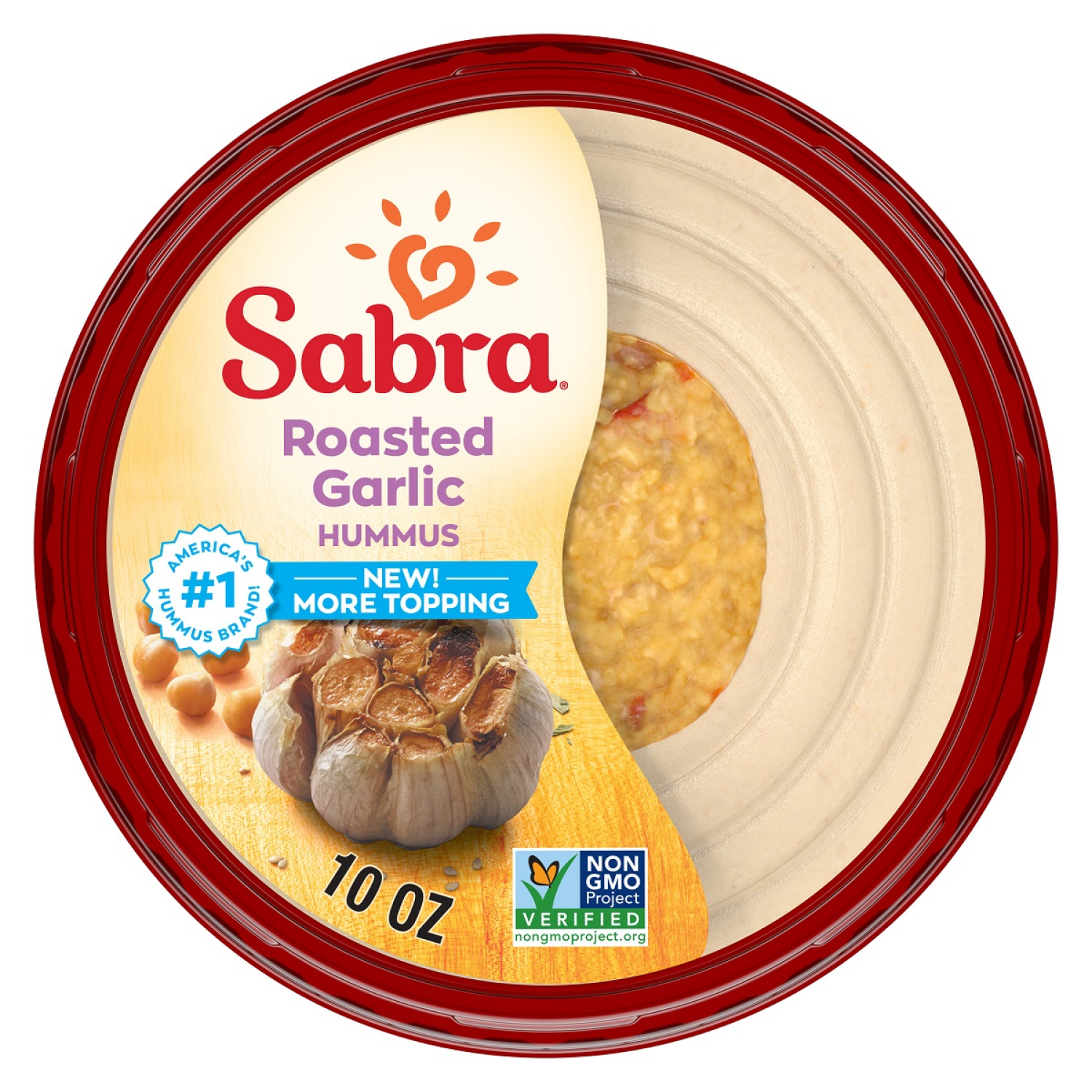 slide 1 of 5, Sabra Roasted Garlic Hummus, 10 oz, 10 oz