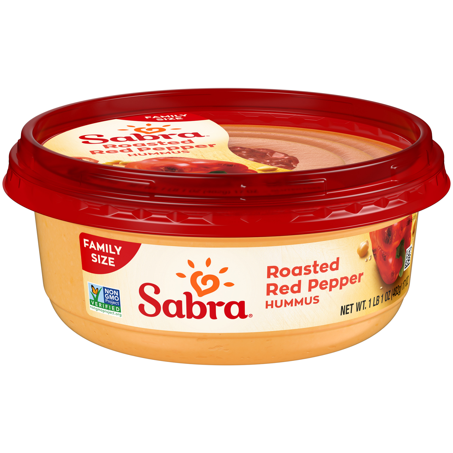 slide 3 of 3, Sabra Roasted Red Pepper Hummus, Family Size, 17 oz, 17 oz